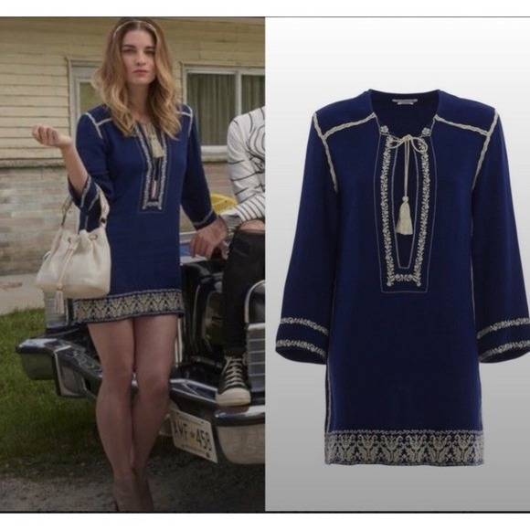 ISABEL MARANT ETOILE Mini Dress FR34 US 2 Blue Boho ASO Alexis Rose - Picture 1 of 11